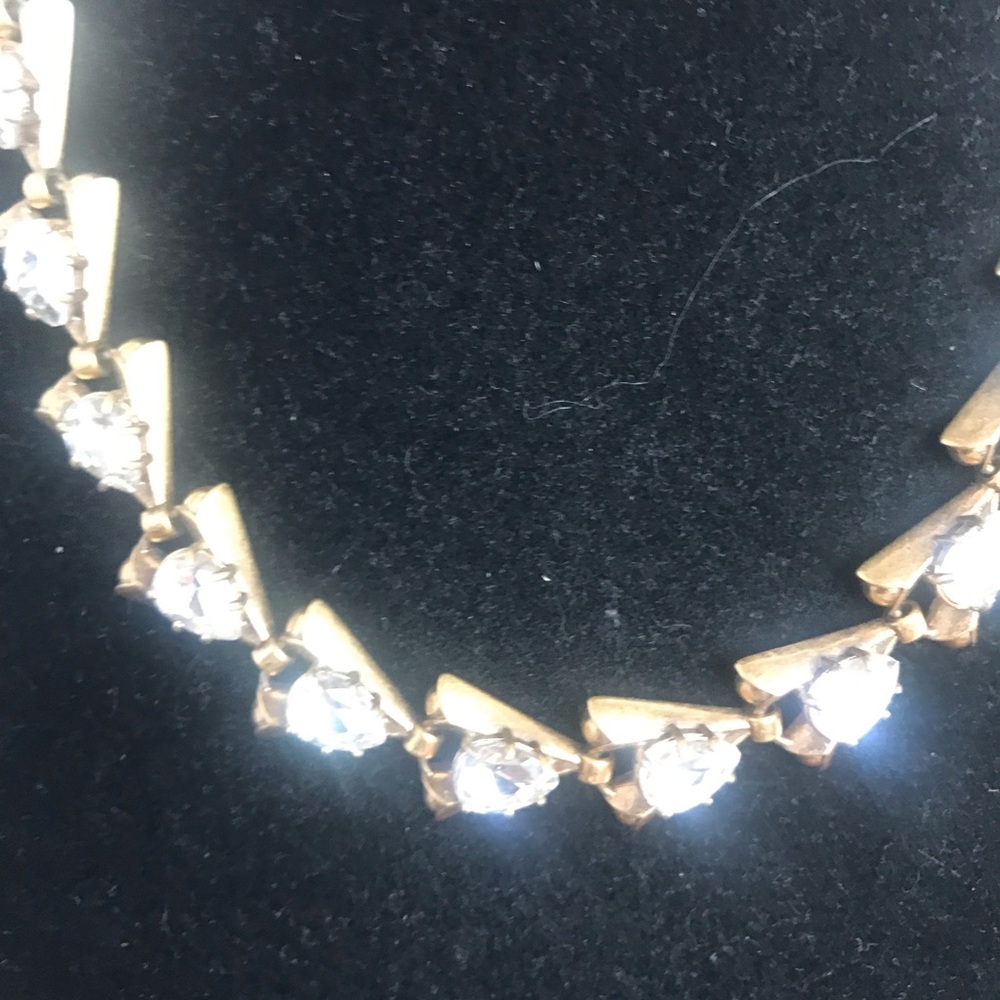 J Crew Rhinestone Leaf Choker Necklace 💎 - Picture 2 of 4